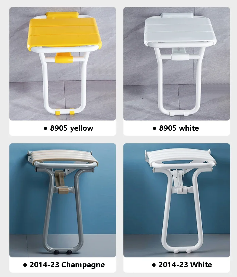 Bathroom Safety Folding Seat Bathing Chair Shower Toilet Wall Bench Entrance Shoe stool Replacement Aluminum 3