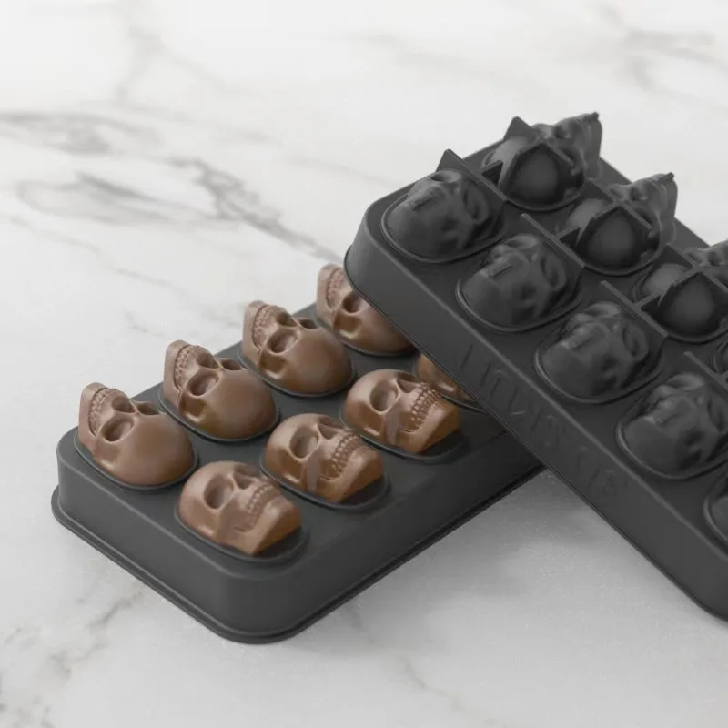 Silicone 3D Ball Skull Diamond-Shaped Ice Mold Reusable Ice Cube Mold Cube Trays for Whiskey Party Supplies