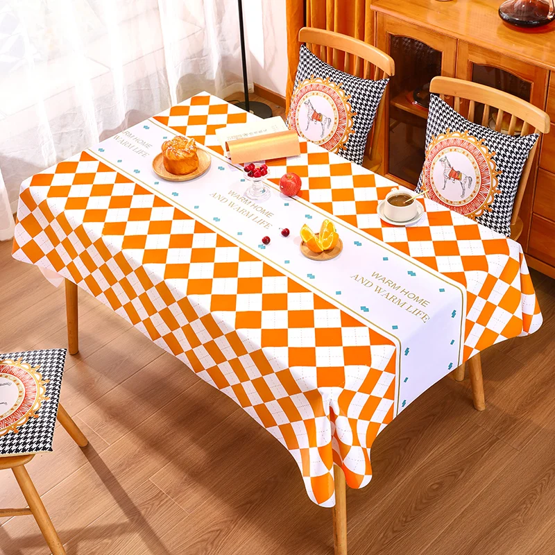 

Rectangular tablecloth, washable, waterproof, oil resistant, and scald resistant PVC tablecloth coffee table