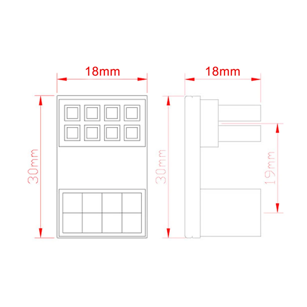 180 Degree 8 Pin Female To 8 Pin Male Desktop Computer U Shaped 8 Pin Female To 8 Pin Male Adapter Accessories for Graphics Card