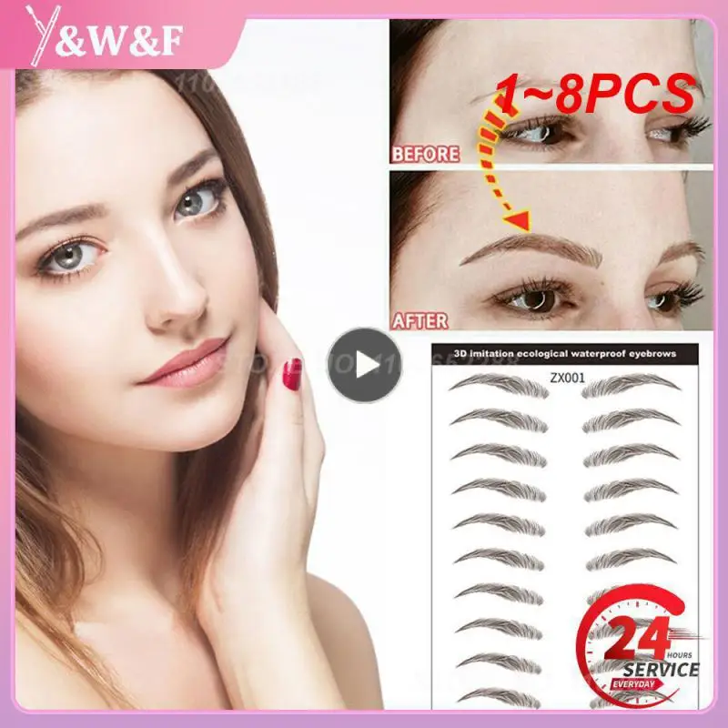 

1~8PCS Water-based Waterproof Easy To Apply Authentic Natural-looking Convenient Hair-like Hair-like Eyebrow Tattoo