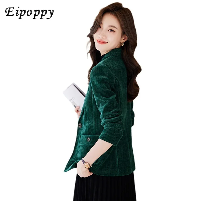 

Corduroy Suit Jacket for Women Autumn and Winter New High-Grade Fashion Loose Temperament Casual Suit Top Thick