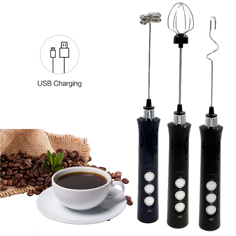 3-In-1 Portable Milk Frother: Usb, Steel, Handheld – Kitchen Estate