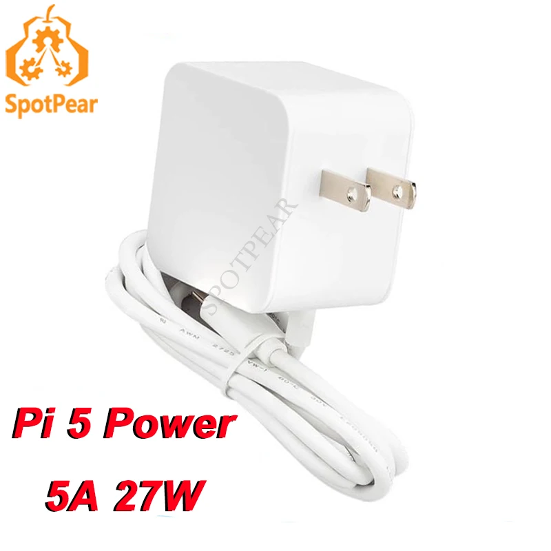 Original Oficial Tipo-c de Alimentação Usb para Raspberry pi 5v 5a pd de Alimentação 27w