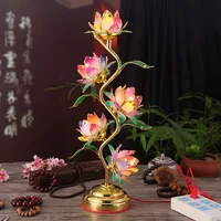 Lotus Lamp Buddha Front Light Supply Lamp S-shaped Lotus Lamp Buddhist Lamp Height 61cm Temple Home 1