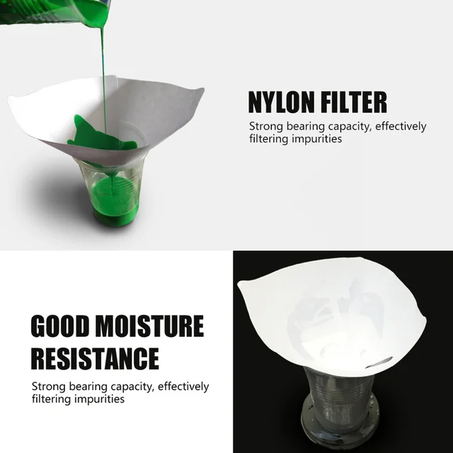 Disposable Mesh Paper Paint Filter Purifying Straining Funnel