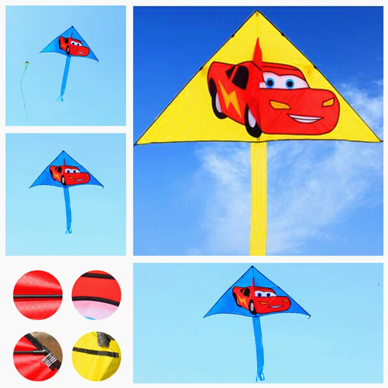 free shipping children cartoon kites car kite string outdoor fun toy nylon kite kids line cerf volant parafoil