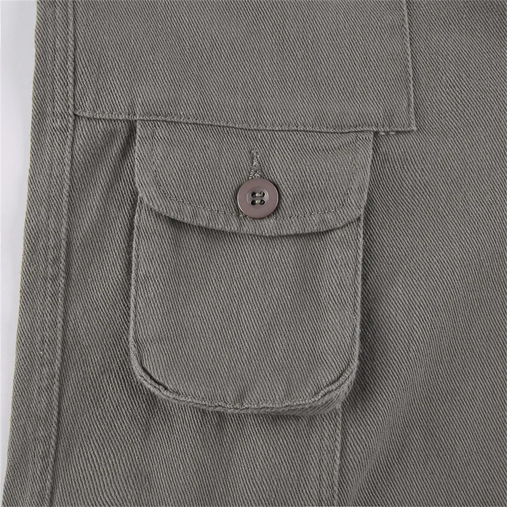 Y2k Streetwear Women Wide Leg Cargo Pants Casual Baggy Straight Trousers with Big Pockets Jogger Vintage High Street Sweatpants