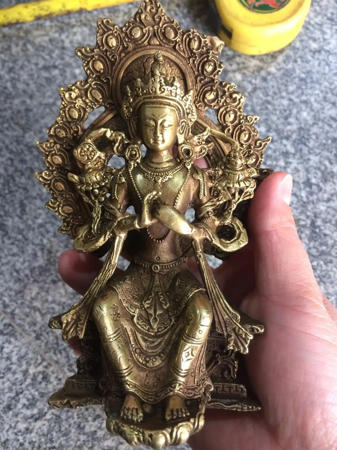 

MOEHOMES China's rare Tantric view sound brass copper fengshui buddha statue Metal crafts home decorations