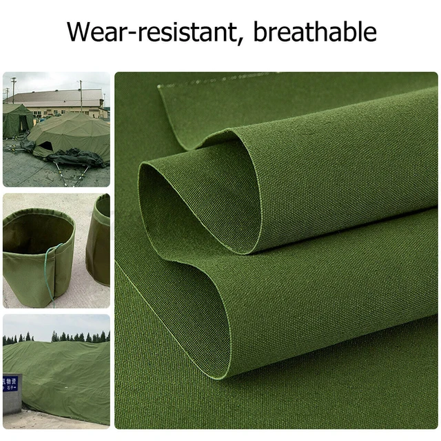 Hadsereg Nagyteljesítményű Ponyvák Vászon Tarp Nap Blokkolt Vízálló Kemping Sátor Borító Sötét-Zöld Menedék Kültéri - Image 5