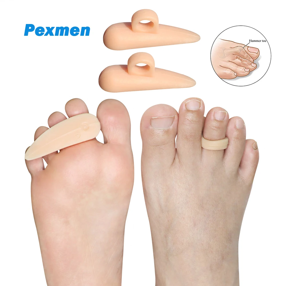 

Pexmen 2/4Pcs Gel Hammer Toe Straightener Hammertoe Crest for Curled Overlapping Relieve Foot Pain Pressure Discomfort