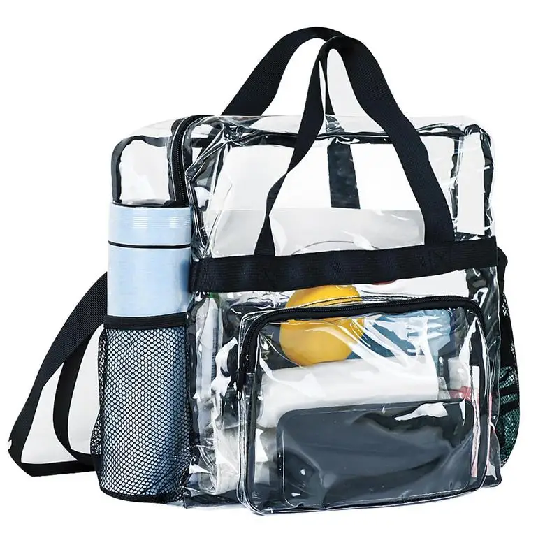 Neue Mode Big Tote Clear Packs Tasche Stadion genehmigt transparent durchsichtige Einkaufstasche für Arbeits sport Reises piele