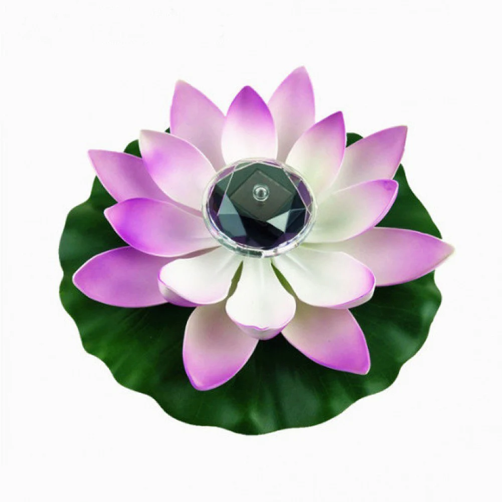 Solar LED Flower Light, 1pcs Artificial Lotus Shape Floating Fountain Pond Garden Solar Pool Lamp LED Night Lamp Decor Lighting solar street light