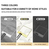 ชั้นกล่อง Outlet, ซ่อน, UK US EU BR FR มาตรฐาน USB HDMI RJ45 ซ็อกเก็ต, ฝังตัว, Build-in, 130 มม. x 130 มม. 4