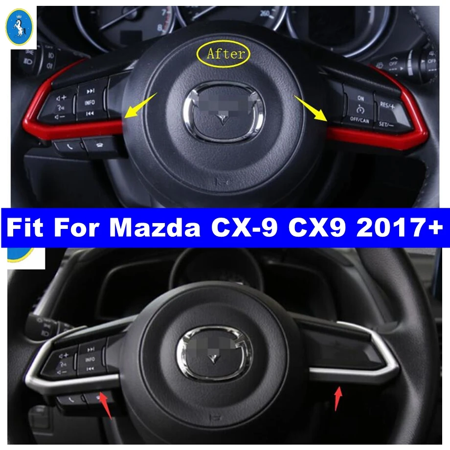 

Car Steering Wheel Decoration Strip Cover Trim Fit For Mazda CX-9 CX9 2017 - 2020 Red / Matte / Carbon Fiber Interior Accessory