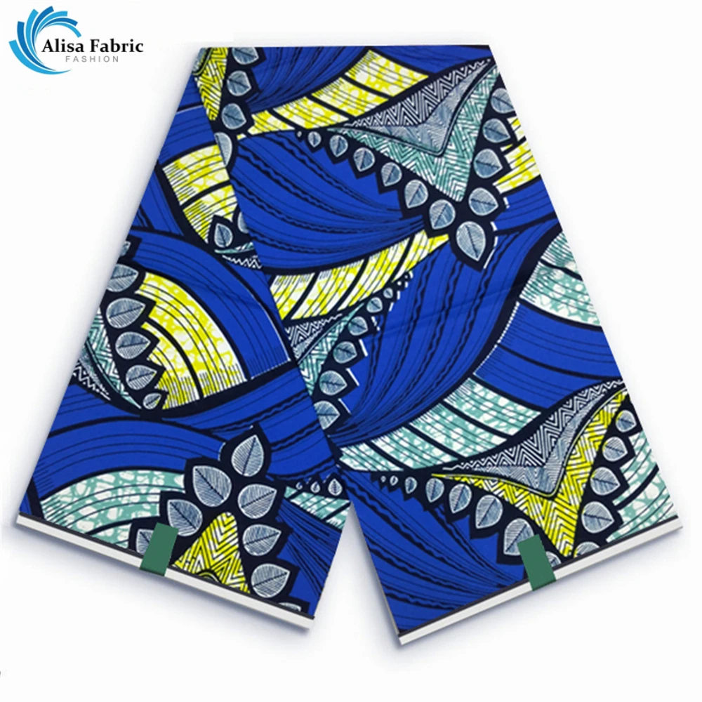 Super Fabric Original Ankara Wax Fabric African Wax Block Print Batik Dutch 6yards For Wedding Party VL-86