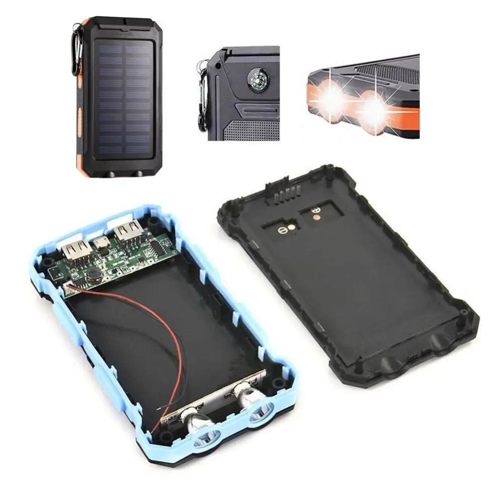 DualUSBDIYSolarPowerBankCaseKitsBatteryChargerExternalBox