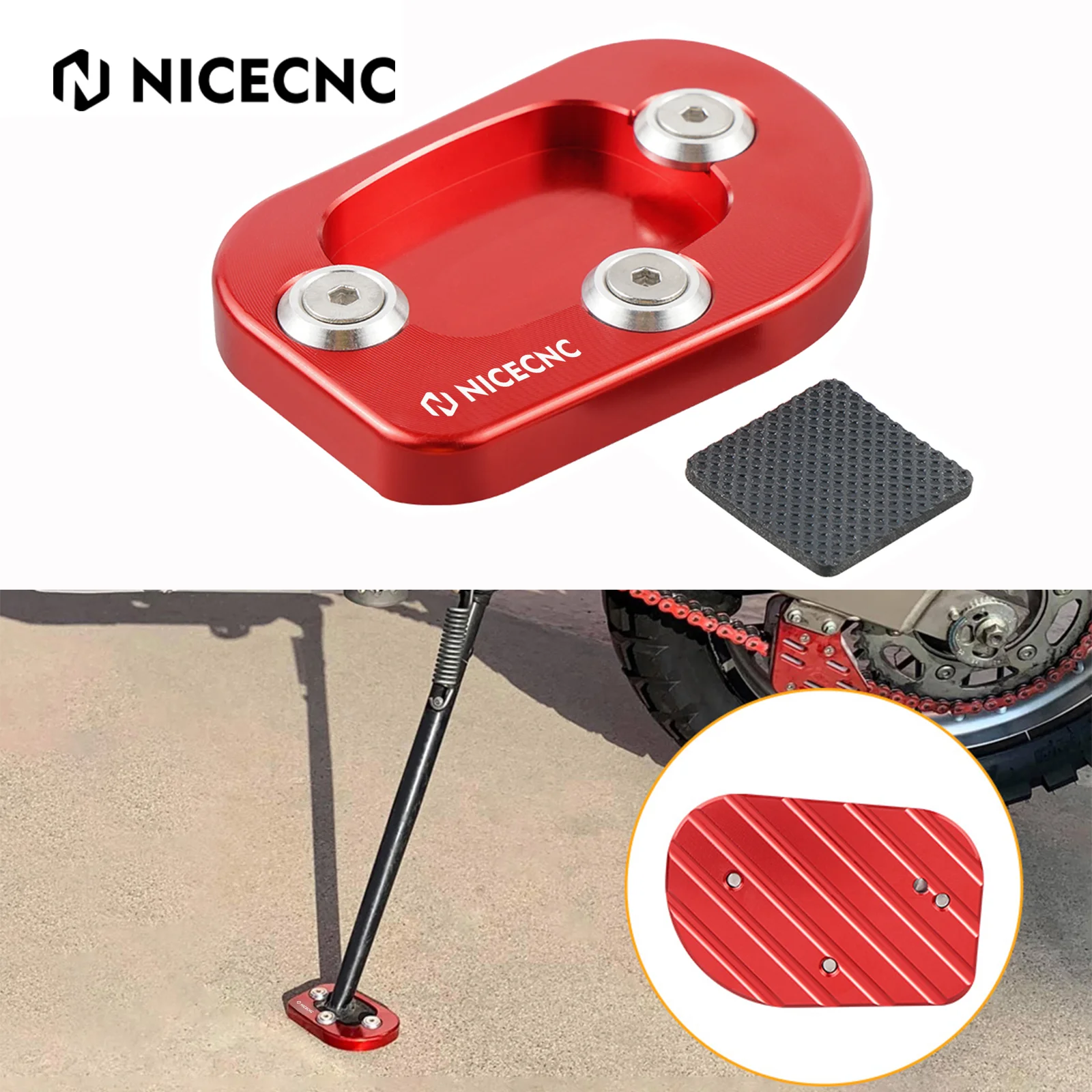 

NICECNC For Honda XR650L XR 650L 1993-2024 2021 2020 2019 2018 2017 Motorcycle Enlarged Footpad Sidestand Pad T6061 Aluminum