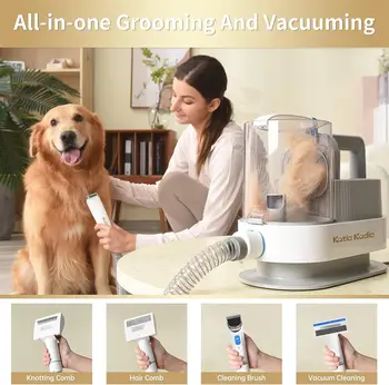 Pet Grooming Kit,5in1 Dog Grooming Kit with 2 Suction Mode,Low Noise Dog Hair Remover,Dog Vacuums for Hair Cleaning for Shedding 2