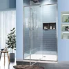Shower Doors,44-48" W X 71" H, Piovt Swing Glass Shower Door with 1/4" (6mm) Clear SGCC Tempered Glass, Shower Door 1