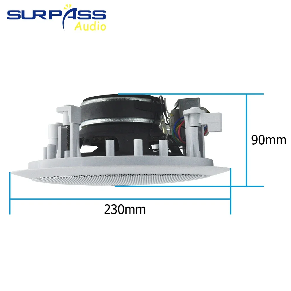 6" Home Theater Ceiling Speaker 30W 70/100V Audio Sound Public Address System Roof Loudspeaker Bass Treble Unit Coxial Speakers