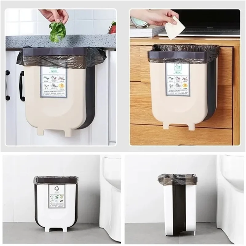 6l Wall-mounted Kitchen Garbage Can Trash Bin For Home, No Cover Storage  Bucket, Can Be Hung In Living Room And Bedroom