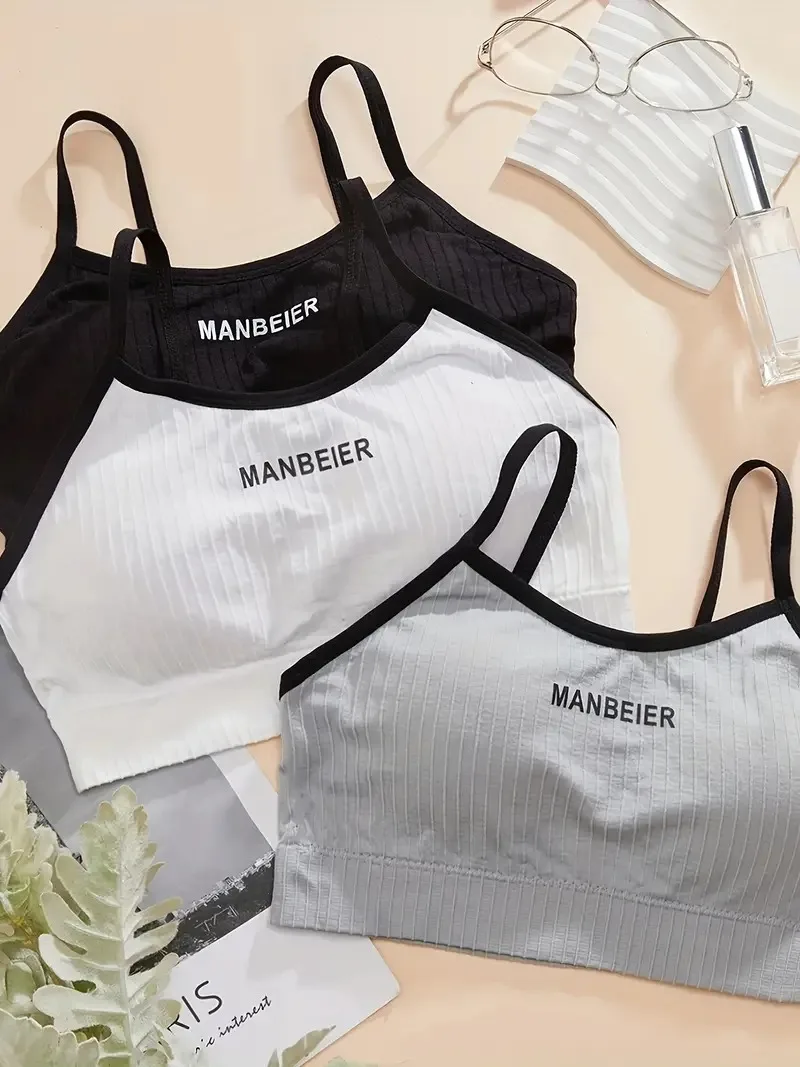 Description Picture 5 of item2 Piece Seamless Sports Bra, Comfy & Breathable Running Workout Tank Bra, Women's Lingerie & Underwear