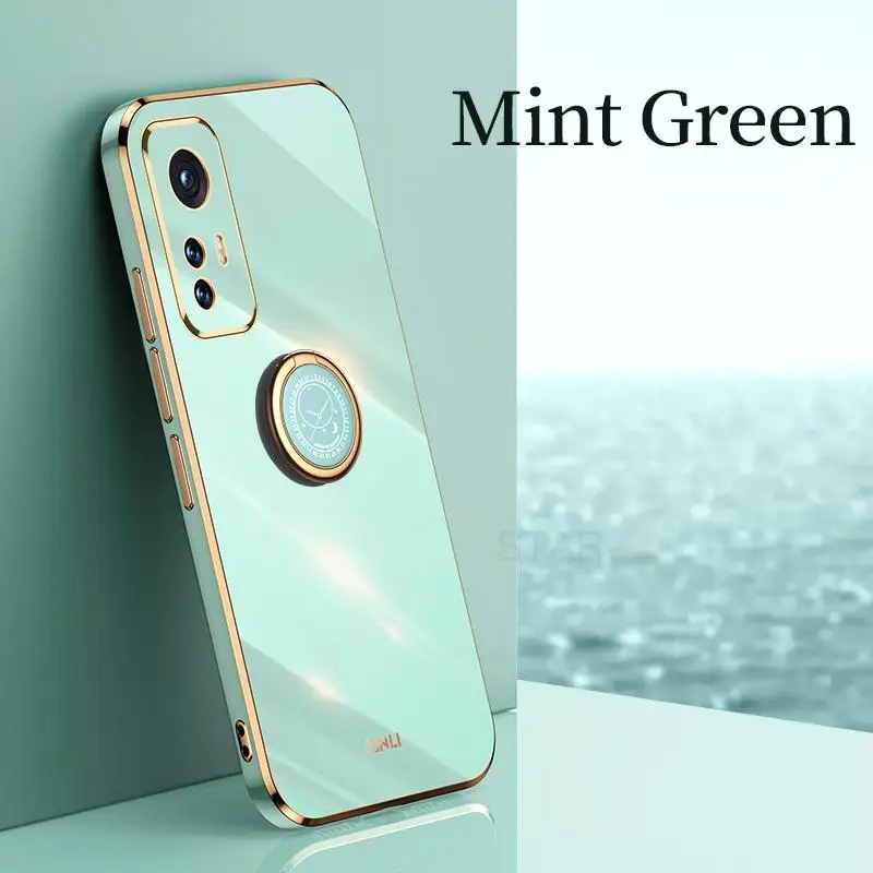 Luxury Plating Ring Holder Stand Silicone Case Cover