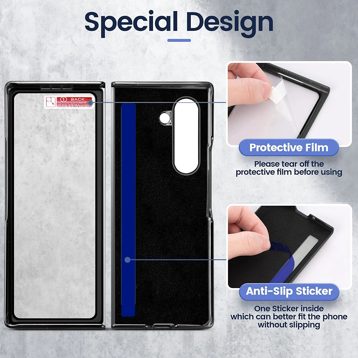 VIETAO Crazy Horse PU Leather Mobile Phone Case with Tempered Glass