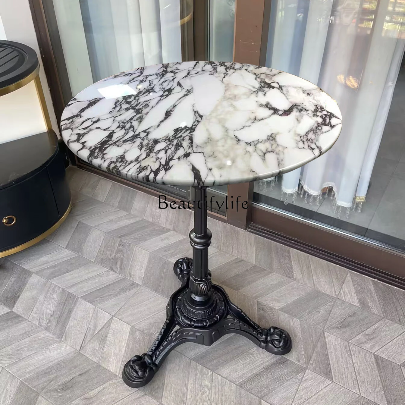 

Artificial Marble round Leisure Small Apartment Eight-Immortal Table