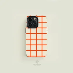 Luxury Plaid Orange Magnetic Double - Layer Phone Case - iPhone 14 Plus (FLX - 262FL2502151066)