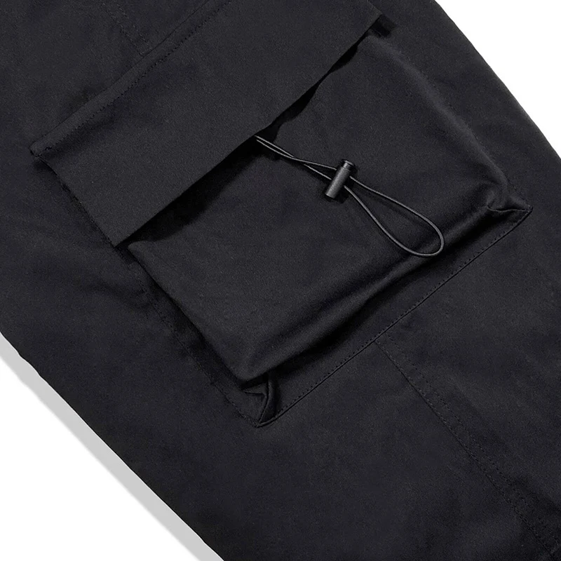 Men's Casual Cargo Pants Fashion Streetwear Classic Man Straight Wide-leg Pants Drawstring Workwear Trendy Loose Cargo Trousers 6