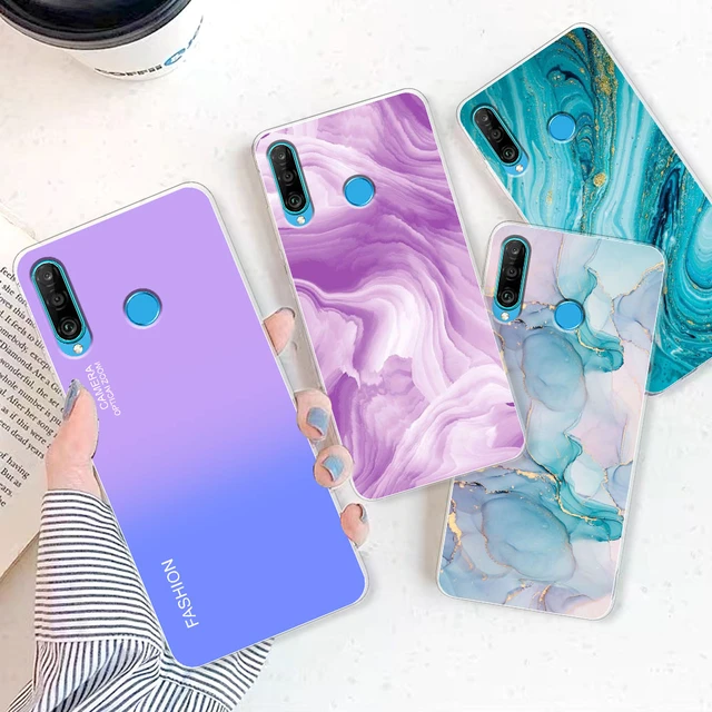 For Huawei P30 Lite Pro Case New Soft Silicone Fashion Clear Cover For Huawei  P30 Lite P30 Bumper Marble Phone P30Pro Case Funda