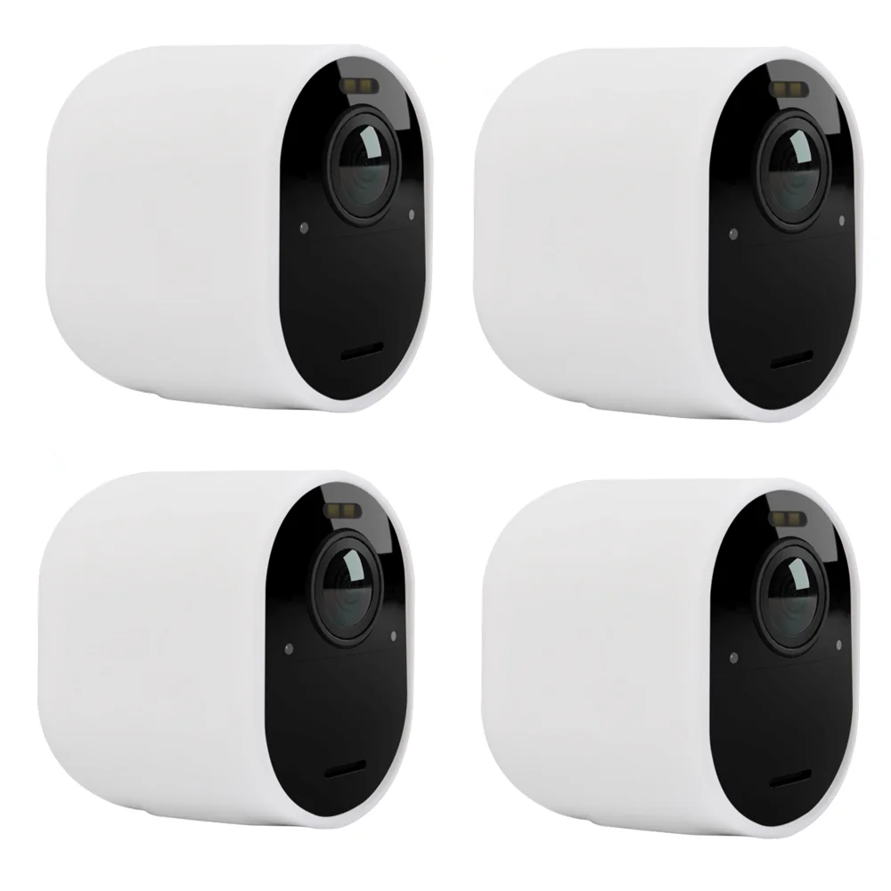Custodia In Silicone Bianco Da 4 Pezzi Per Arlo Ultra/Ultra 2 E Arlo Pro 3/Pro 4 Custodia Protettiva Resistente Alle Intemperie Per La Sicurezza Della