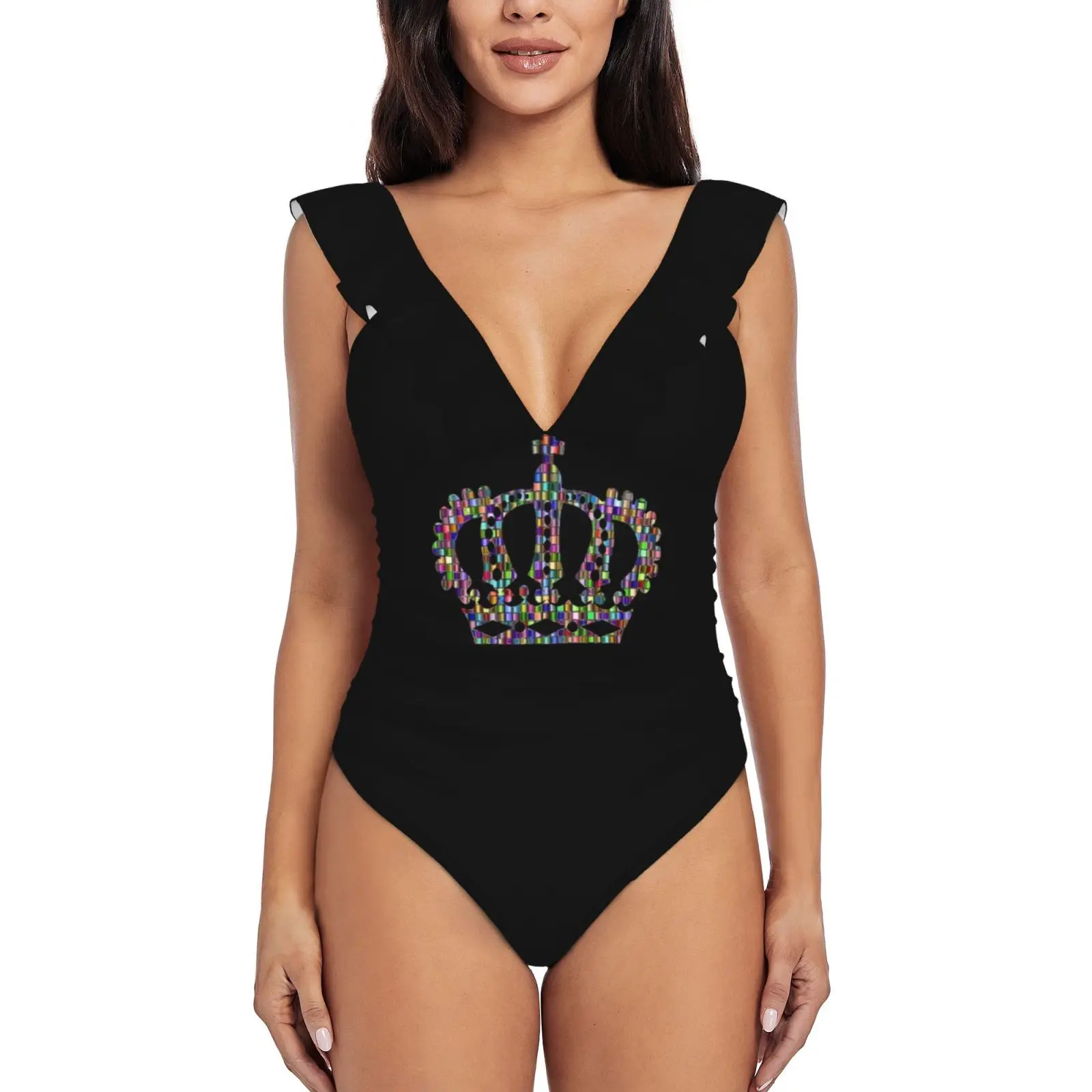 Paired With The Depth Of The Soul. Let Yourself Be Touched Sexy One Piece Swimsuit Women Swimwear Monokini Ruffle Bathing Suit