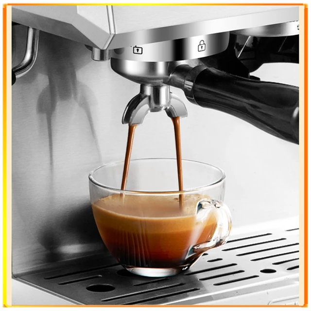 Máquina de café Espresso con Molinillo, máquina de café semiautomática,  bomba de presión, formador de leche, 20bar - AliExpress