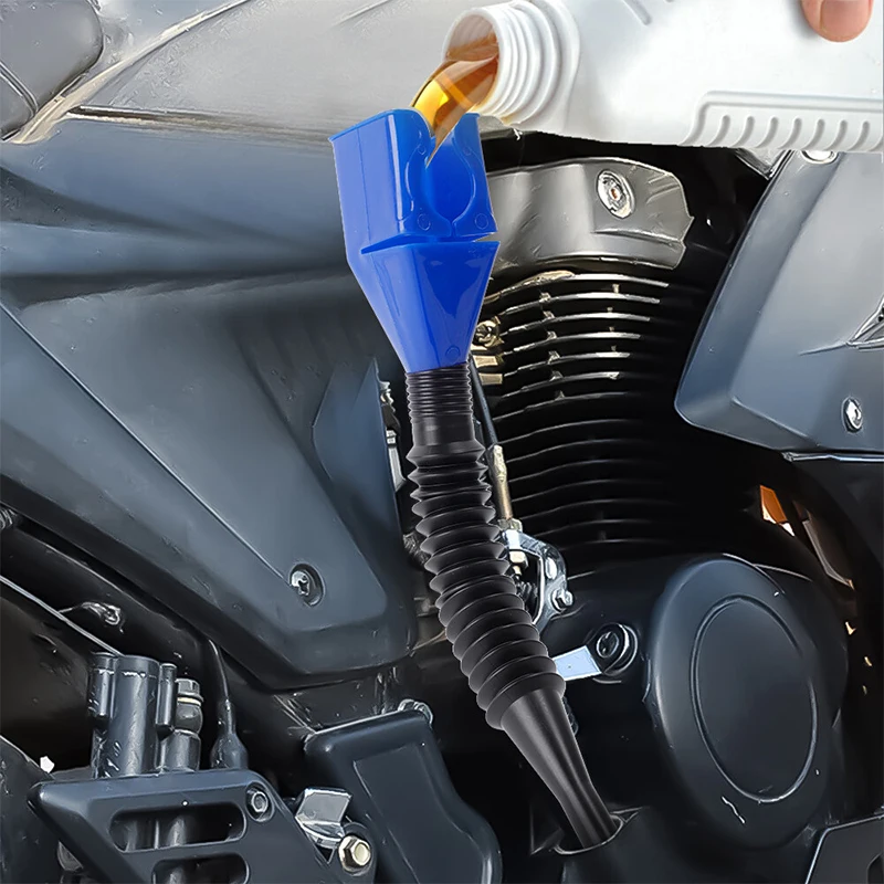 1/5Pcs Telescopic Car Refueling Funnel Universal Car Oil Filling Equipment Portable Foldable Engine Oil Gasoline Transfer Funnel