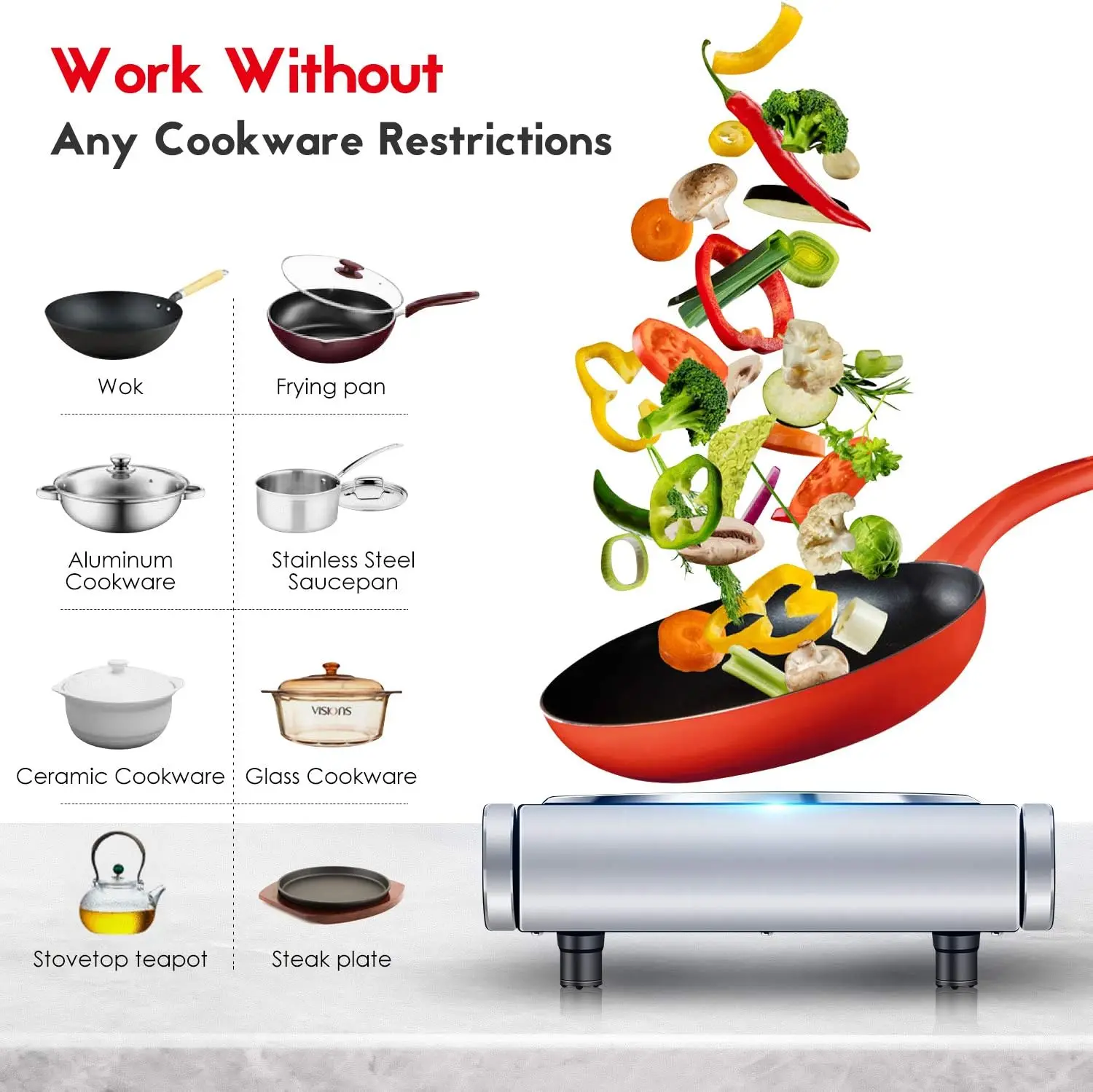 Hot Plate Dual Electric Stoves, Countertop Stove Double Burner for Cooking, Infrared Ceramic Hot Plates Double Cooktop 3