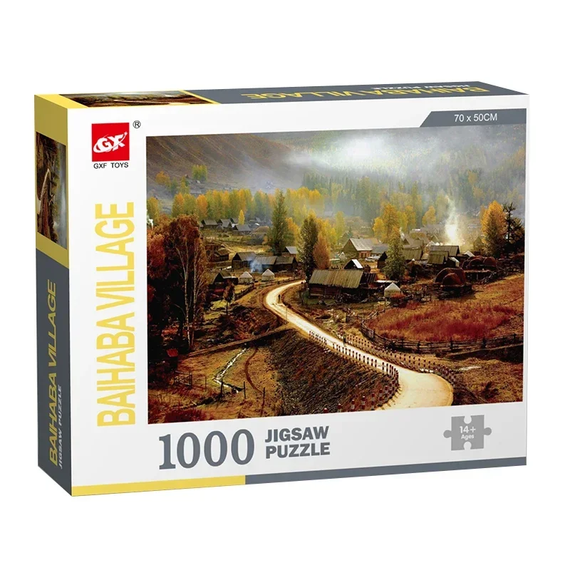 70*50cm Adult 1000 Pieces Jigsaw Puzzle Baihaba Village Famous Landscape Landmark Paintings Stress Reducing Toys 70 50cm adult 1000 pieces jigsaw puzzle aegean sea famous world landscape photos stress reducing toys