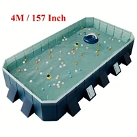 Grande piscine familiale extérieure, piscine de fête d'eau d'été, pliable, adaptée à l'extérieur, jardin, arrière-cour, 4m, 157 po 1