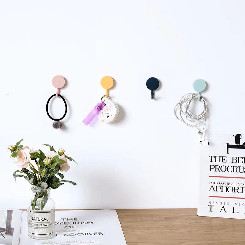 Self Adhesive Wall Hook Strong Without Drilling Coat Bag Bathroom Door Kitchen Towel Hanger Hooks Home Storage Accessories