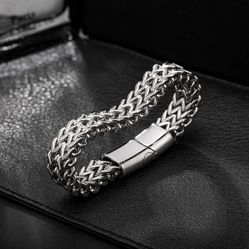 Stainless Steel Braided Bracelet Detail View