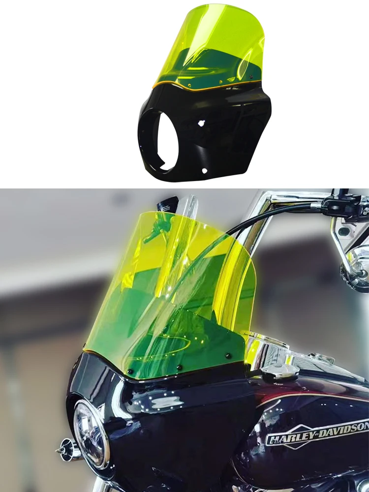 Motorcycle DS RW 11'' Headlight Fairing with 49mm Clamps for Harley Softail FXBB Super Glide FXD Street Bob Low Rider Dyna