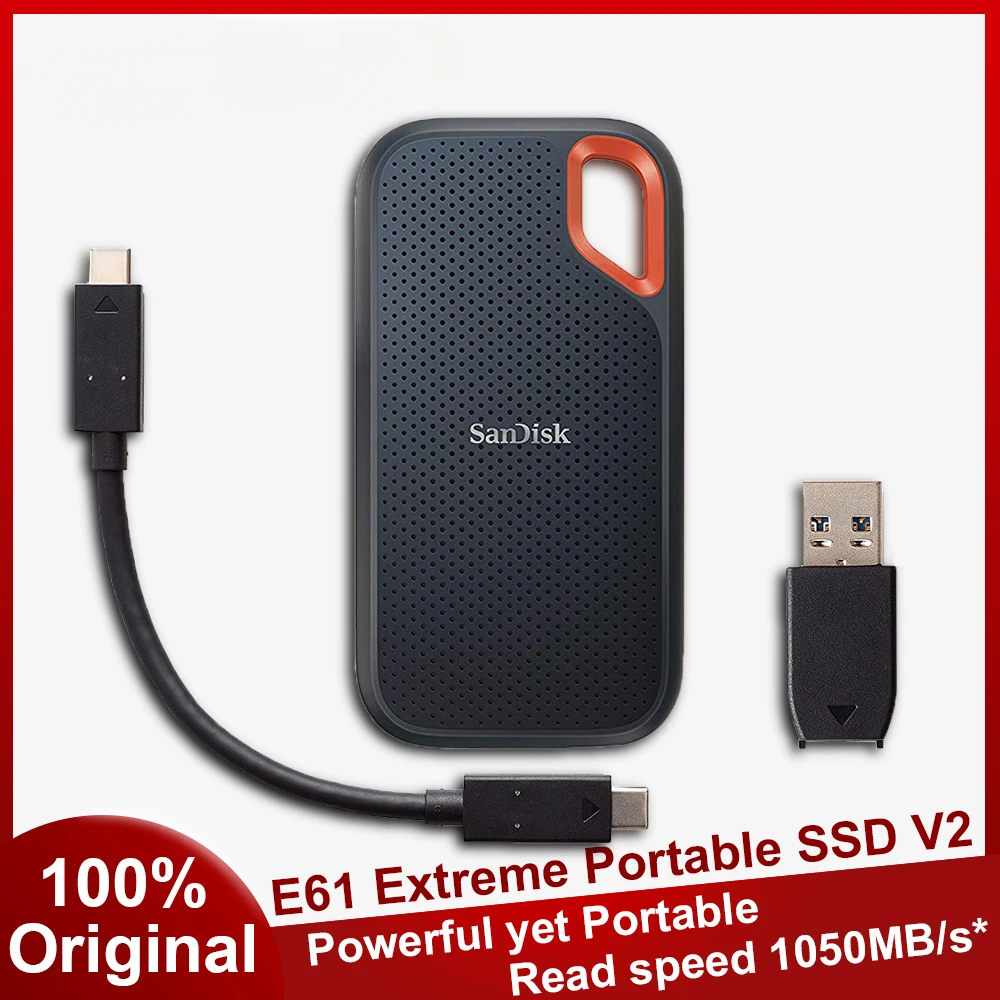 SanDisk Extreme-Disque Dur Externe SSD V2, Portable, USB 3.1, Type