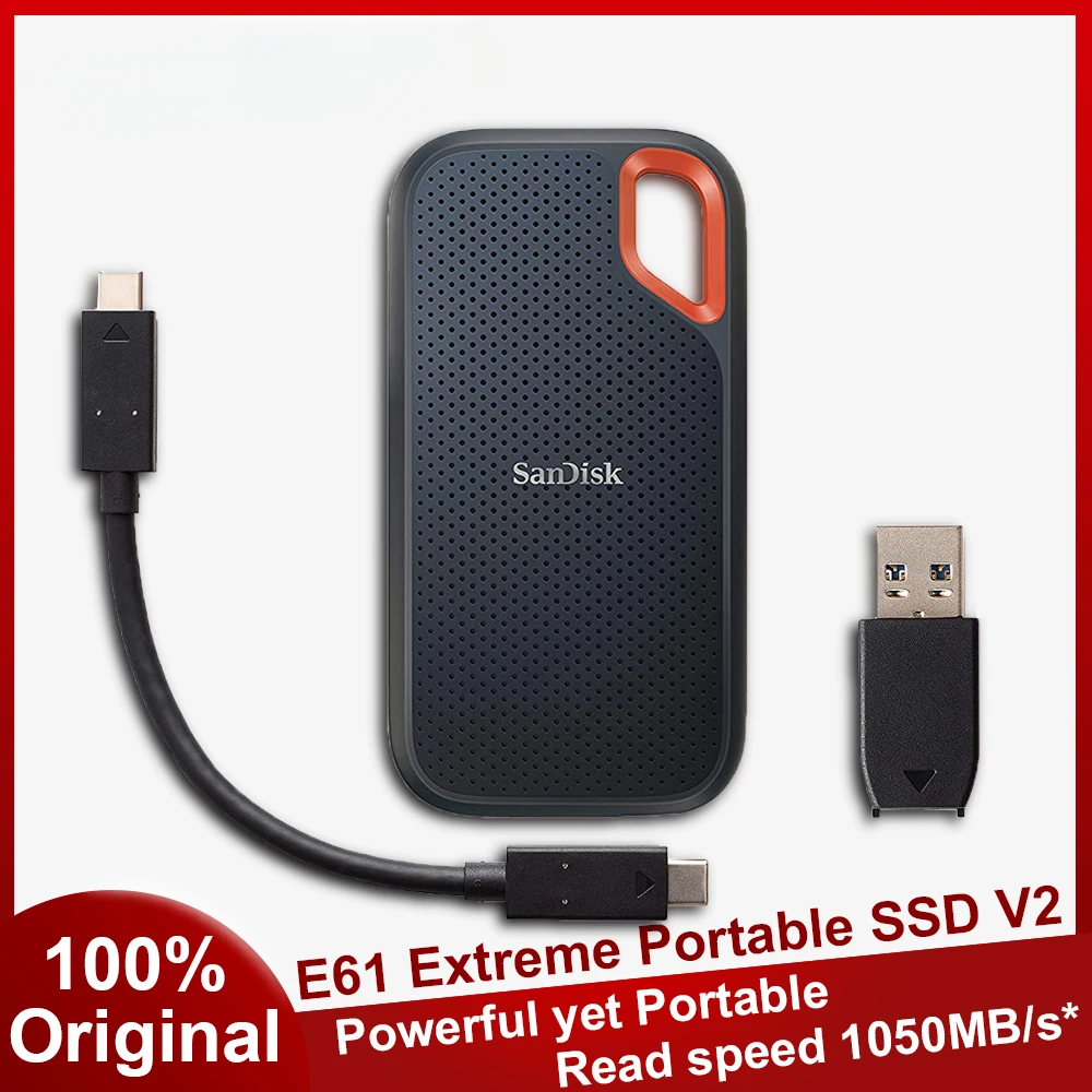 SanDisk-unidad externa de estado sólido portátil Extreme SSD V2, 1TB, 2TB,  USB 3,1, disco duro tipo C, Compatible con PC, MAC, TV, teléfono -  AliExpress