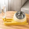 Pet Slow Feeder Bowl Water Dispenser Set - Anti-Spill Double Bowl for Dogs Cats, Food Water Combo, Non-Slip Pet Feeding Supplies 2