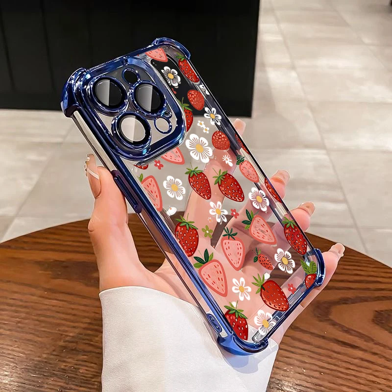 Summer Lemon Shockproof Phone Case - Full Protection with Stylish Plating Design