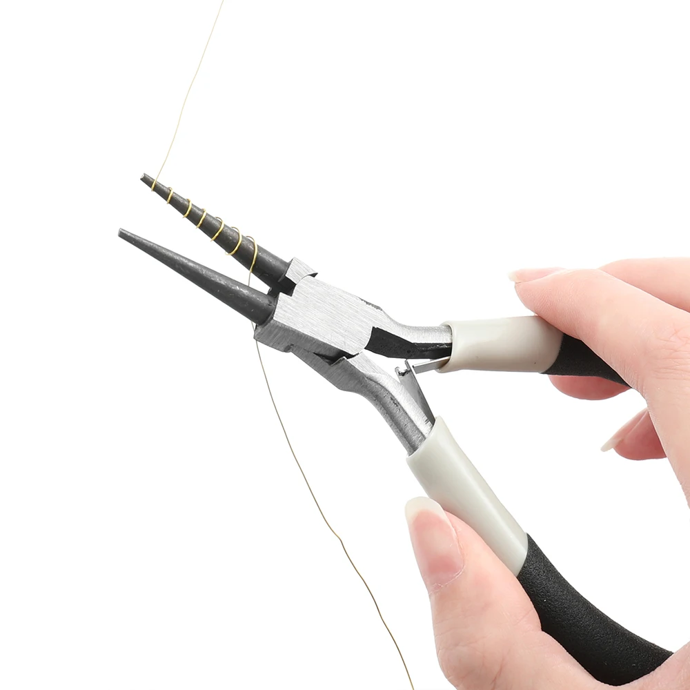 6pcs/Set Jewelry Pliers Tools Kit Needle Chain Round Nose Pliers Tweezers with Open Rings for DIY Jewelry Making Repair Tool 6