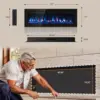 50 inch Electric Fireplace in-Wall Recessed and Wall Mounted with Remote Control,1500/750W Fireplace Heater (60-99°F Thermostat) 6