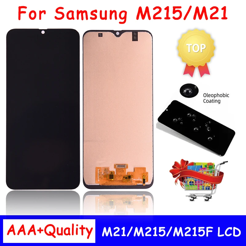 

100% Test for Samsung M21 SM-M215 SM-M215F Lcd Display Touch Screen Digitizer With Frame Assembly Parts For Samsung M215 LCD